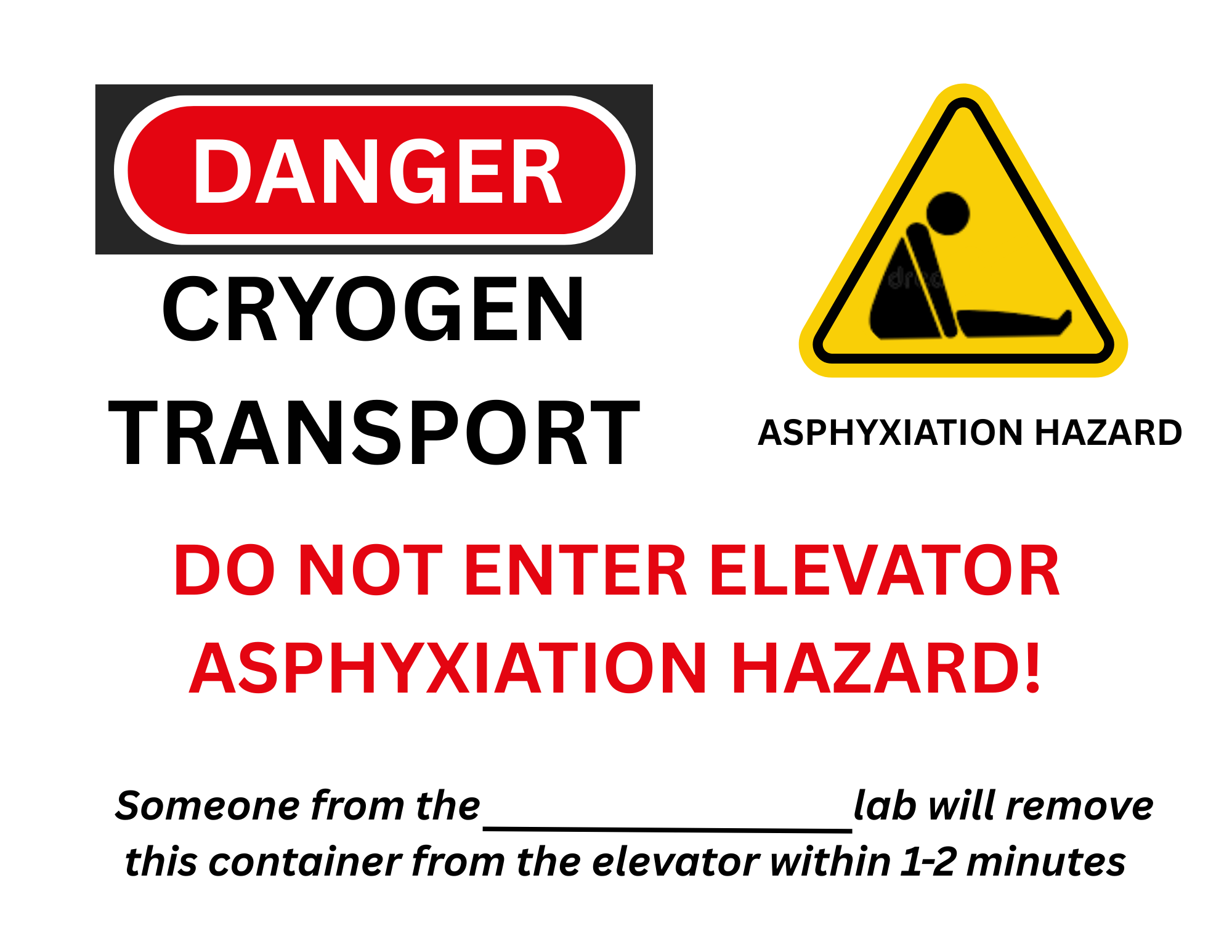 Cryogen Transport Warning